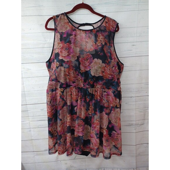 Torrid Swimsuit Swim Dress Peplum Underwire Floral Mesh Plus 6D/DD - Picture 4 of 8